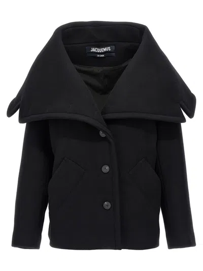 Jacquemus 'le Caban Caruso' Coat In Black