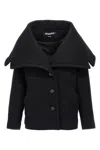 Jacquemus Draped-collar Wool Coat In Black