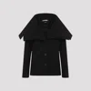 Jacquemus Caruso Coat With Adjustable Strap And Belted Back In Black