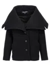 Jacquemus Le Caban Caruso Draped-collar Jacket Women In Black