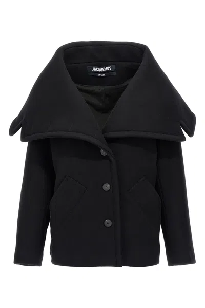 Jacquemus 'le Caban Caruso' Coat In Black