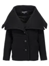 Jacquemus Le Caban Caruso Draped-collar Jacket Women In Black