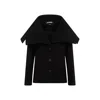 Jacquemus Caruso Coat With Adjustable Strap And Belted Back In Black