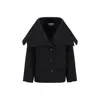 Jacquemus Caruso Coat With Adjustable Strap And Belted Back In Black