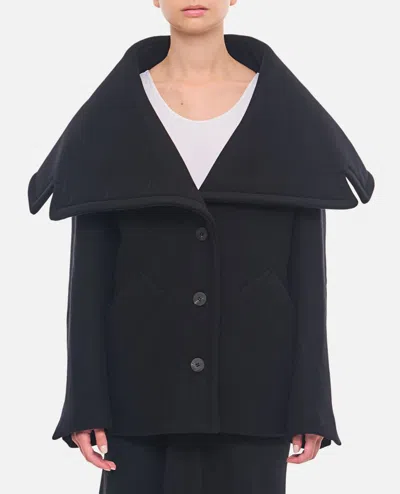 Jacquemus Le Caban Caruso Draped-collar Jacket Women In Black