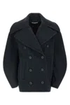 Jacquemus Double-breasted Coat Featuring Notched Lapels In Black