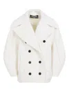 Jacquemus Double-breasted Virgin Wool Coat With Wide Lapel In White