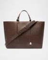 Jacquemus Chocolate Brown Calf Leather Shopping Bag In Dark Brown