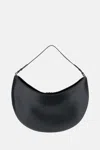 Jacquemus Curved Half-moon Leather Shoulder Bag In Black