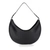 Jacquemus Le Calisso Rond Large Black Shoulder Bag With Adjustable Strap And Embossed Logo In Leathe In Black