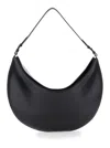 Jacquemus Le Calisso Rond Large Black Shoulder Bag With Adjustable Strap And Embossed Logo In Leathe In Black