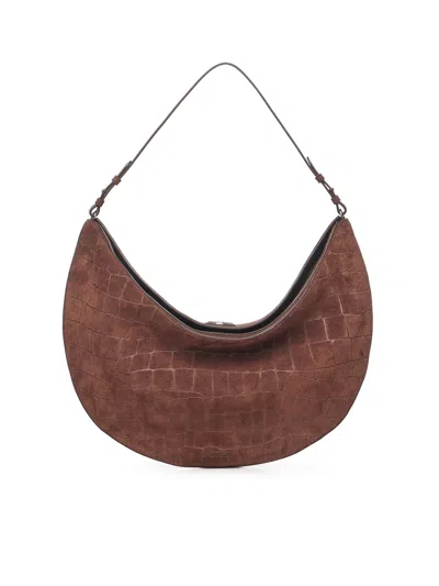 Jacquemus Le Calisso Rond Suede Shoulder Bag In Brown