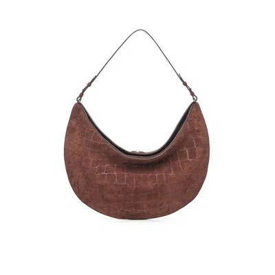 Jacquemus Le Calisso Rond Suede Shoulder Bag In Brown