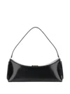 Jacquemus Le Calisso Black Shoulder Bag With Engraved Snap Button In Leather In Black