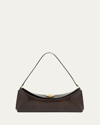 Jacquemus Le Calisso Snake-embossed Leather Shoulder Bag In Brown