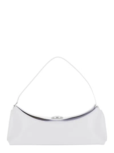 JACQUEMUS 'LE CALISSO' WHITE SHOULDER BAG WITH ENGRAVED SNAP BUTTON IN LEATHER WOMAN