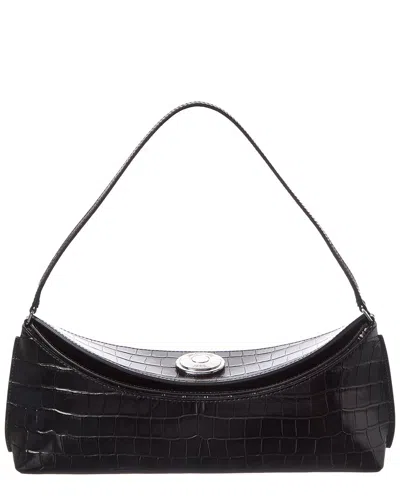 Jacquemus Le Calisson Croc-embossed Leather Shoulder Bag In Black