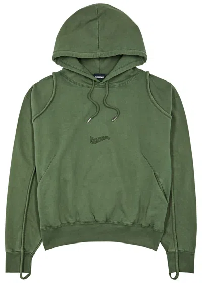 Jacquemus Le Camargue Hooded Cotton Sweatshirt In Dark Green