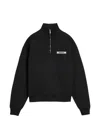 Jacquemus High Neck Zip Sweatshirt With Logo Detail And Gathered Cuffs In Black