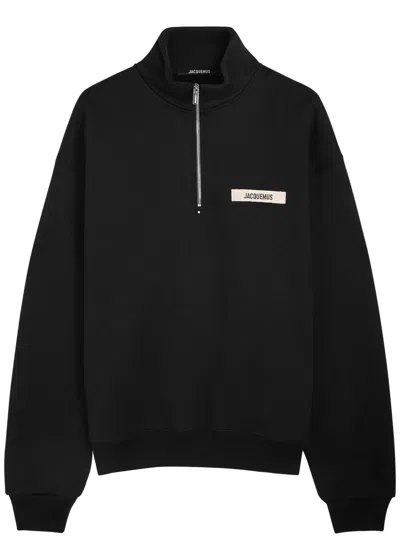 Jacquemus Le Camionneur Gros Grain Cotton Sweatshirt In Black