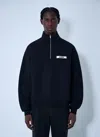 Jacquemus Grog Grain Zip-neck Sweatshirt In Black