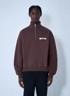 Jacquemus Grosgrain Sweatshirt With Turtleneck And Half-zip Closure In Brown