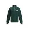 Jacquemus Long-sleeve High-collar Pullover With Half-zip Closure In Green