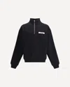 Jacquemus Grog Grain Zip-neck Sweatshirt In Black