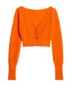 Jacquemus V-neck Cropped Knitwear Button Detail In Red