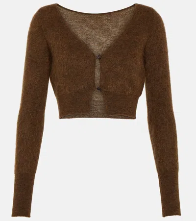 Jacquemus Le Cardigan Alzou Mohair Blend Cardigan In Brown