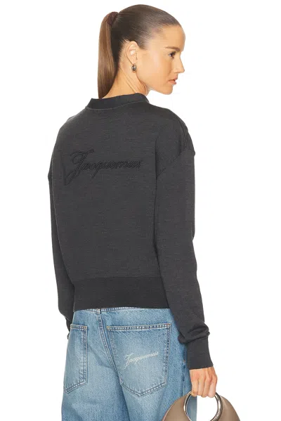 Jacquemus Le Cardigan Brode In Gray