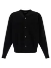 Jacquemus Men Black V-neck Cardigan With J Logo On The Back In Wool Man In Black