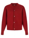 Jacquemus Le Cardigan Doppio Wool Blend Cardigan In Red