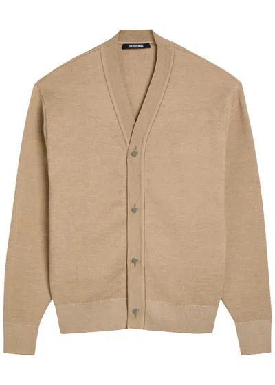 Jacquemus Le Cardigan Doppio Merino Wool-blend Cardigan In Neutral