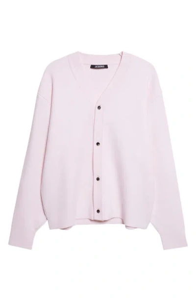 Jacquemus Le Cardigan Doppio Merino Wool Blend Cardigan In Pink