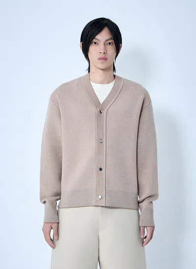 Jacquemus Men Le Cardigan Doppio In Neutral