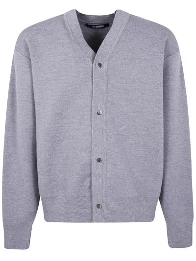 Jacquemus Double Layer Cardigan V-neck In Gray