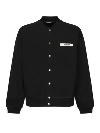 Jacquemus Le Cardigan Grosgrain Cardigan In Black