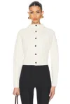 Jacquemus Womens Off-white The Scala Croc-embossed Woven-stretch Cardigan In Off White