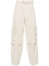 Jacquemus Cargo Gabardine Trousers In Beige