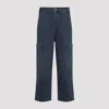 Jacquemus Navy Blue Cotton Le Cargo De-nimes Carre Jeans In Blue