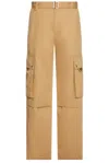 Jacquemus Cargo Pants Adjustable Cuffs In Camel