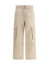 Jacquemus Cargo Gabardine Trousers In Beige