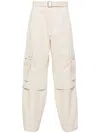 Jacquemus Cargo Gabardine Trousers In Beige