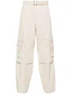 Jacquemus Cargo Gabardine Trousers In Nude & Neutrals