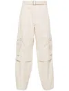 Jacquemus Cargo Gabardine Trousers In Eight In Neutrals