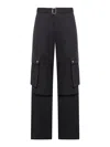 Jacquemus Cargo Gabardine Trousers In Eight In Negro