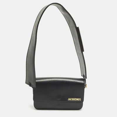 Pre-owned Jacquemus Le Carinu Black Leather Shoulder Bag