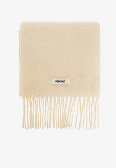 Jacquemus Le Carro Wool Scarf In Nude