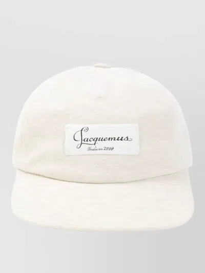 Jacquemus Le Casquette Montaigne Wool Baseball Hat In White